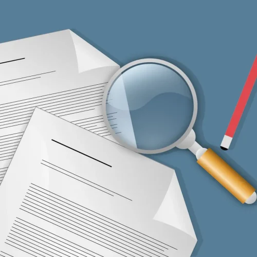 Image showing paper and magnifying glass